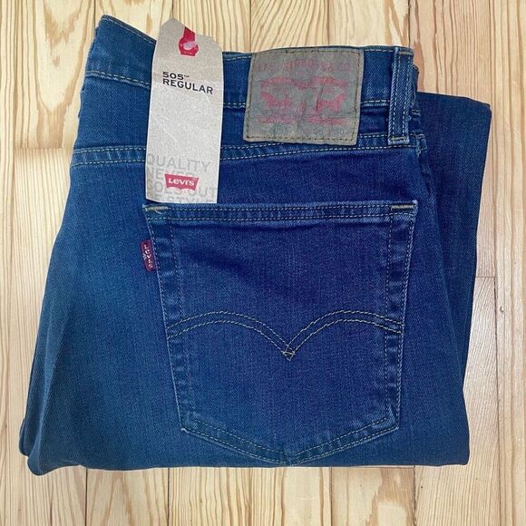 NEW Men's Levi's 505 Regular Fit Straight Leg Jeans Medium Wash 36x30 Thigh - Picture 7 of 7